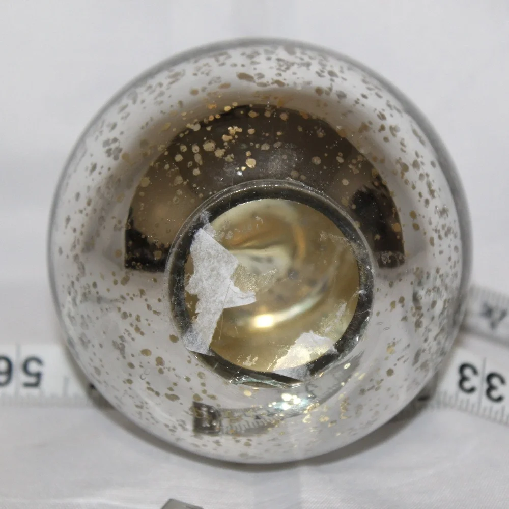 West Elm Silver Crackle Glass Candle Holder.
